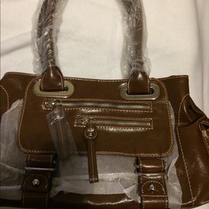 Brown and Silver Leather Purse